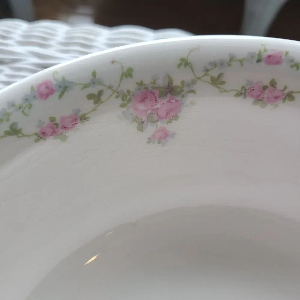 Vintage Crooksville China Co. Vegetable Serving Bowls CRO386 CRO266 Rose Swags